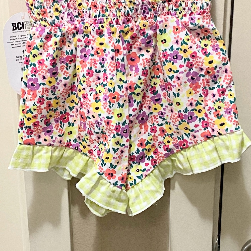 COPY - Wonder Nation girls 2pc Neon Floral Sleeveless Romper & bucket hat size … - Picture 13 of 16